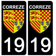 Load image into Gallery viewer, 19 CORREZE - Stickers pour plaque d'immatriculation, disponible pour AUTO et MOTO