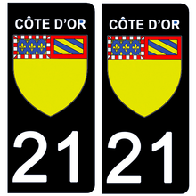 Load image into Gallery viewer, 21 COTE D'OR - Stickers pour plaque d'immatriculation, disponible pour AUTO et MOTO