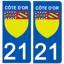 Load image into Gallery viewer, 21 COTE D'OR - Stickers pour plaque d'immatriculation, disponible pour AUTO et MOTO