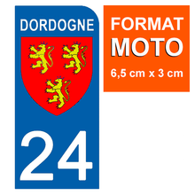 Load image into Gallery viewer, 24 Dordogne - Stickers pour plaque d'immatriculation, disponible pour AUTO et MOTO