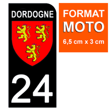 Load image into Gallery viewer, 24 Dordogne - Stickers pour plaque d'immatriculation, disponible pour AUTO et MOTO
