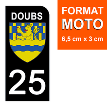 Load image into Gallery viewer, 25 DOUBS - Stickers pour plaque d'immatriculation, disponible pour AUTO et MOTO