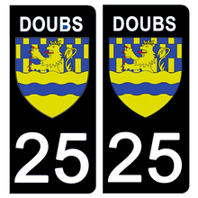 Load image into Gallery viewer, 25 DOUBS - Stickers pour plaque d'immatriculation, disponible pour AUTO et MOTO