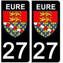 Load image into Gallery viewer, 27 EURE - Stickers pour plaque d'immatriculation, disponible pour AUTO et MOTO