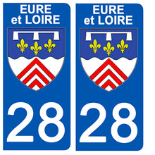 Load image into Gallery viewer, 28 EURE et LOIRE - Stickers pour plaque d'immatriculation, disponible pour AUTO et MOTO