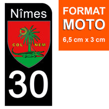 Load image into Gallery viewer, 30 NIMES GARD - Stickers pour plaque d'immatriculation, disponible pour AUTO et MOTO