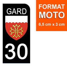 Load image into Gallery viewer, 30 GARD - Stickers pour plaque d'immatriculation, disponible pour AUTO et MOTO