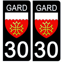 Load image into Gallery viewer, 30 GARD - Stickers pour plaque d'immatriculation, disponible pour AUTO et MOTO