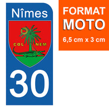 Load image into Gallery viewer, 30 NIMES GARD - Stickers pour plaque d'immatriculation, disponible pour AUTO et MOTO