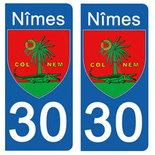 Load image into Gallery viewer, 30 NIMES GARD - Stickers pour plaque d'immatriculation, disponible pour AUTO et MOTO