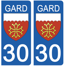 Load image into Gallery viewer, 30 GARD - Stickers pour plaque d'immatriculation, disponible pour AUTO et MOTO