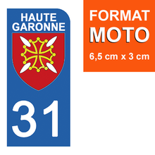 Load image into Gallery viewer, 31 HAUTE GARONNE - Stickers pour plaque d'immatriculation, disponible pour AUTO et MOTO