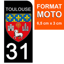 Load image into Gallery viewer, 31 TOULOUSE, HAUTE GARONNE - Stickers pour plaque d'immatriculation, disponible pour AUTO et MOTO