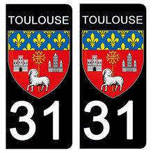 Load image into Gallery viewer, 31 TOULOUSE, HAUTE GARONNE - Stickers pour plaque d'immatriculation, disponible pour AUTO et MOTO
