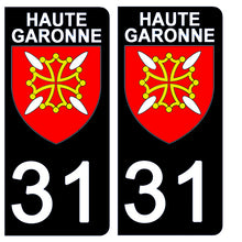 Load image into Gallery viewer, 31 HAUTE GARONNE - Stickers pour plaque d'immatriculation, disponible pour AUTO et MOTO