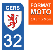Load image into Gallery viewer, 32 GERS - Stickers pour plaque d'immatriculation, disponible pour AUTO et MOTO