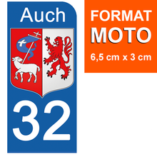 Load image into Gallery viewer, 32 GERS AUCH - Stickers pour plaque d'immatriculation, disponible pour AUTO et MOTO