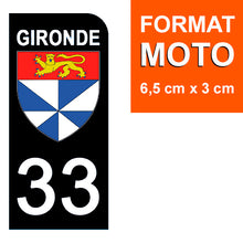 Load image into Gallery viewer, 33 GIRONDE - Stickers pour plaque d'immatriculation, disponible pour AUTO et MOTO