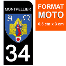 Load image into Gallery viewer, 34 MONTPELLIER, HERAULT - Stickers pour plaque d'immatriculation, disponible pour AUTO et MOTO