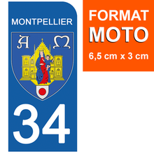 Load image into Gallery viewer, 34 MONTPELLIER, HERAULT - Stickers pour plaque d'immatriculation, disponible pour AUTO et MOTO
