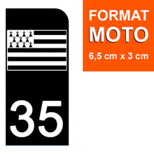 Charger l'image dans la galerie, 35 ILLE ET VILAINE, Gwen-ha-Du - Stickers pour plaque d'immatriculation, disponible pour AUTO et MOTO