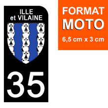 Charger l'image dans la galerie, 35 ILLE ET VILAINE - Stickers pour plaque d'immatriculation, disponible pour AUTO et MOTO