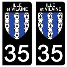 Charger l'image dans la galerie, 35 ILLE ET VILAINE - Stickers pour plaque d'immatriculation, disponible pour AUTO et MOTO