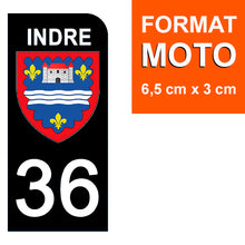 Load image into Gallery viewer, 36 INDRE - Stickers pour plaque d'immatriculation, disponible pour AUTO et MOTO