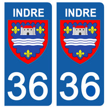 Load image into Gallery viewer, 36 INDRE - Stickers pour plaque d'immatriculation, disponible pour AUTO et MOTO