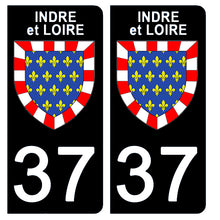Load image into Gallery viewer, 37 INDRE et LOIRE - Stickers pour plaque d'immatriculation, disponible pour AUTO et MOTO