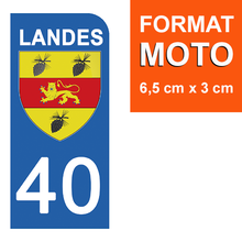 Load image into Gallery viewer, 40 LANDES - Stickers pour plaque d'immatriculation, disponible pour AUTO et MOTO