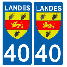 Load image into Gallery viewer, 40 LANDES - Stickers pour plaque d'immatriculation, disponible pour AUTO et MOTO