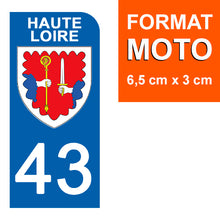 Charger l'image dans la galerie, 43 HAUTE LOIRE - Stickers pour plaque d'immatriculation, disponible pour AUTO et MOTO
