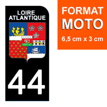 Load image into Gallery viewer, 44 LOIRE ATLANTIQUE - Stickers pour plaque d'immatriculation, disponible pour AUTO et MOTO