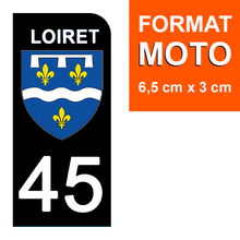 Load image into Gallery viewer, 45 LOIRET - Stickers pour plaque d'immatriculation, disponible pour AUTO et MOTO