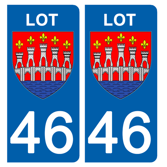 46 LOT - Stickers pour plaque d'immatriculation, disponible pour