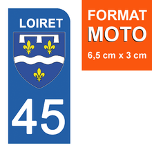 Load image into Gallery viewer, 45 LOIRET - Stickers pour plaque d'immatriculation, disponible pour AUTO et MOTO