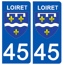 Load image into Gallery viewer, 45 LOIRET - Stickers pour plaque d'immatriculation, disponible pour AUTO et MOTO