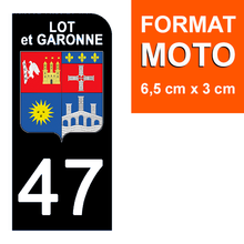 Load image into Gallery viewer, 47 LOT et GARONNE - Stickers pour plaque d'immatriculation, disponible pour AUTO et MOTO