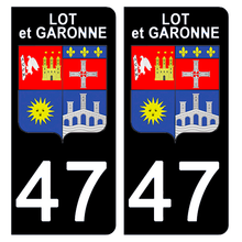 Load image into Gallery viewer, 47 LOT et GARONNE - Stickers pour plaque d'immatriculation, disponible pour AUTO et MOTO
