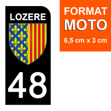 Load image into Gallery viewer, 48 LOZERE - Stickers pour plaque d'immatriculation, disponible pour AUTO et MOTO