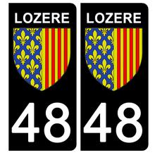 Load image into Gallery viewer, 48 LOZERE - Stickers pour plaque d'immatriculation, disponible pour AUTO et MOTO