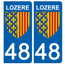 Load image into Gallery viewer, 48 LOZERE - Stickers pour plaque d'immatriculation, disponible pour AUTO et MOTO