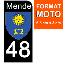 Load image into Gallery viewer, 48 LOZERE MENDE - Stickers pour plaque d'immatriculation, disponible pour AUTO et MOTO