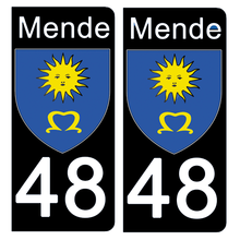 Load image into Gallery viewer, 48 LOZERE MENDE - Stickers pour plaque d'immatriculation, disponible pour AUTO et MOTO