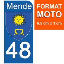 Load image into Gallery viewer, 48 LOZERE MENDE - Stickers pour plaque d'immatriculation, disponible pour AUTO et MOTO