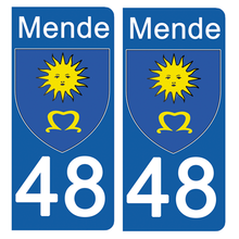 Load image into Gallery viewer, 48 LOZERE MENDE - Stickers pour plaque d'immatriculation, disponible pour AUTO et MOTO