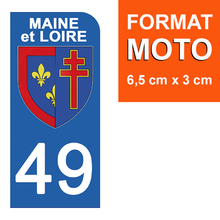 Load image into Gallery viewer, 49 MAINE et LOIRE - Stickers pour plaque d'immatriculation, disponible pour AUTO et MOTO