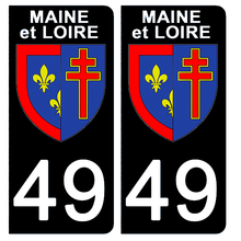 Load image into Gallery viewer, 49 MAINE et LOIRE - Stickers pour plaque d'immatriculation, disponible pour AUTO et MOTO