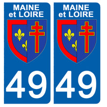 Load image into Gallery viewer, 49 MAINE et LOIRE - Stickers pour plaque d'immatriculation, disponible pour AUTO et MOTO
